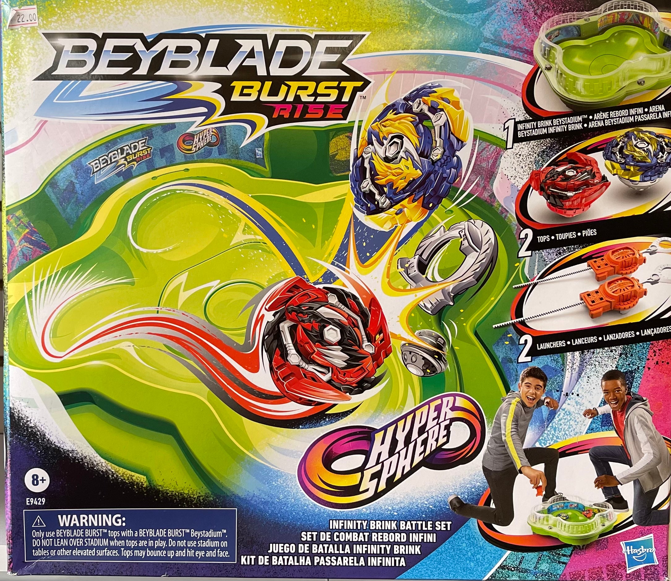 Beyblade Burst Rise Hypersphere Infinity Brink Battle Set & 2 Tops (New In  Box)