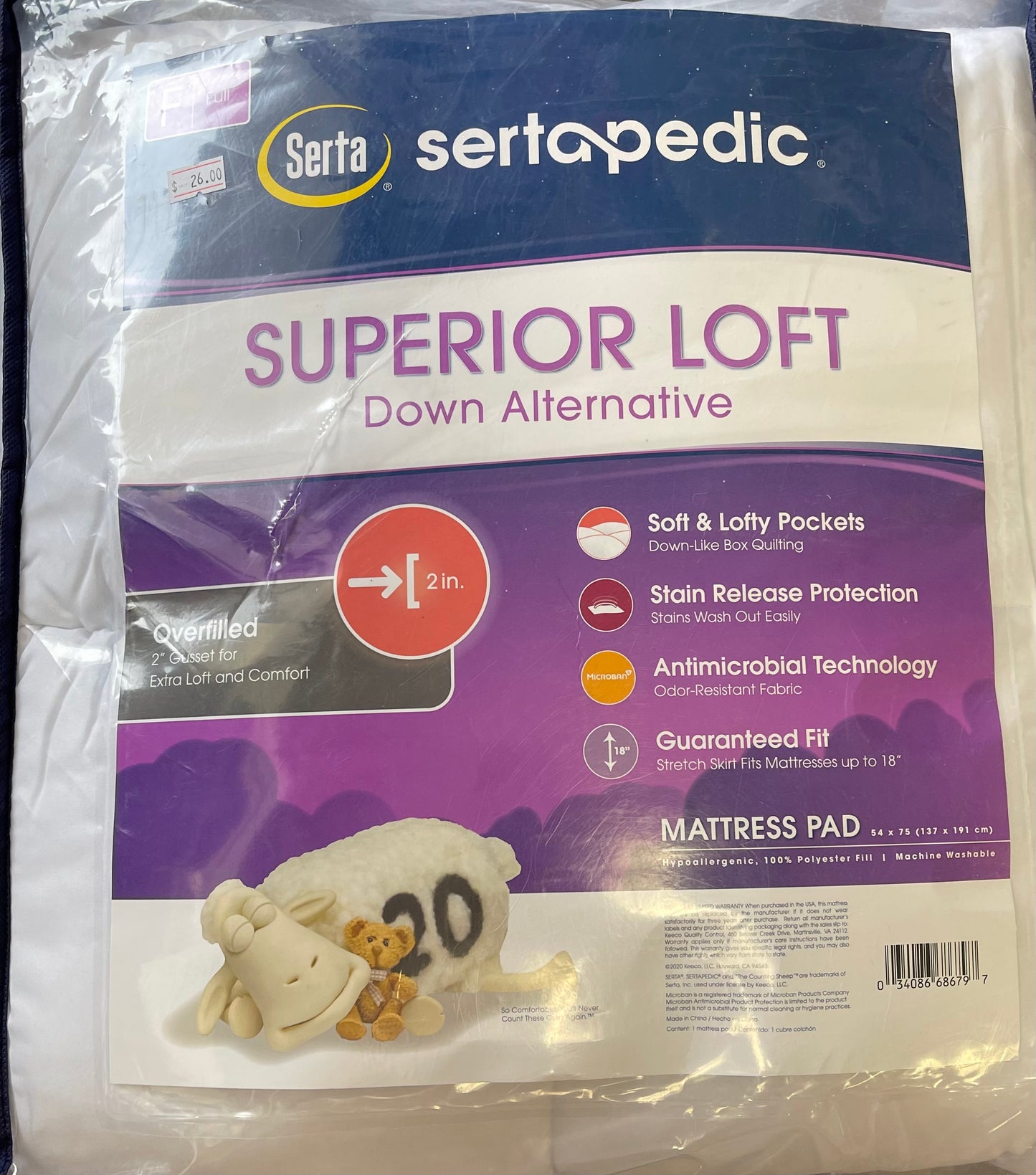 Sertapedic down Alternative Mattress Pad