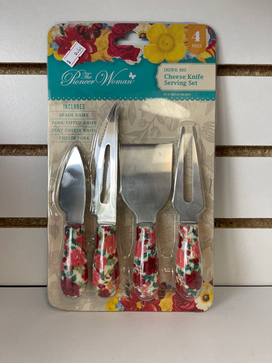 Pioneer Woman Cheese Knife Serving Set Red