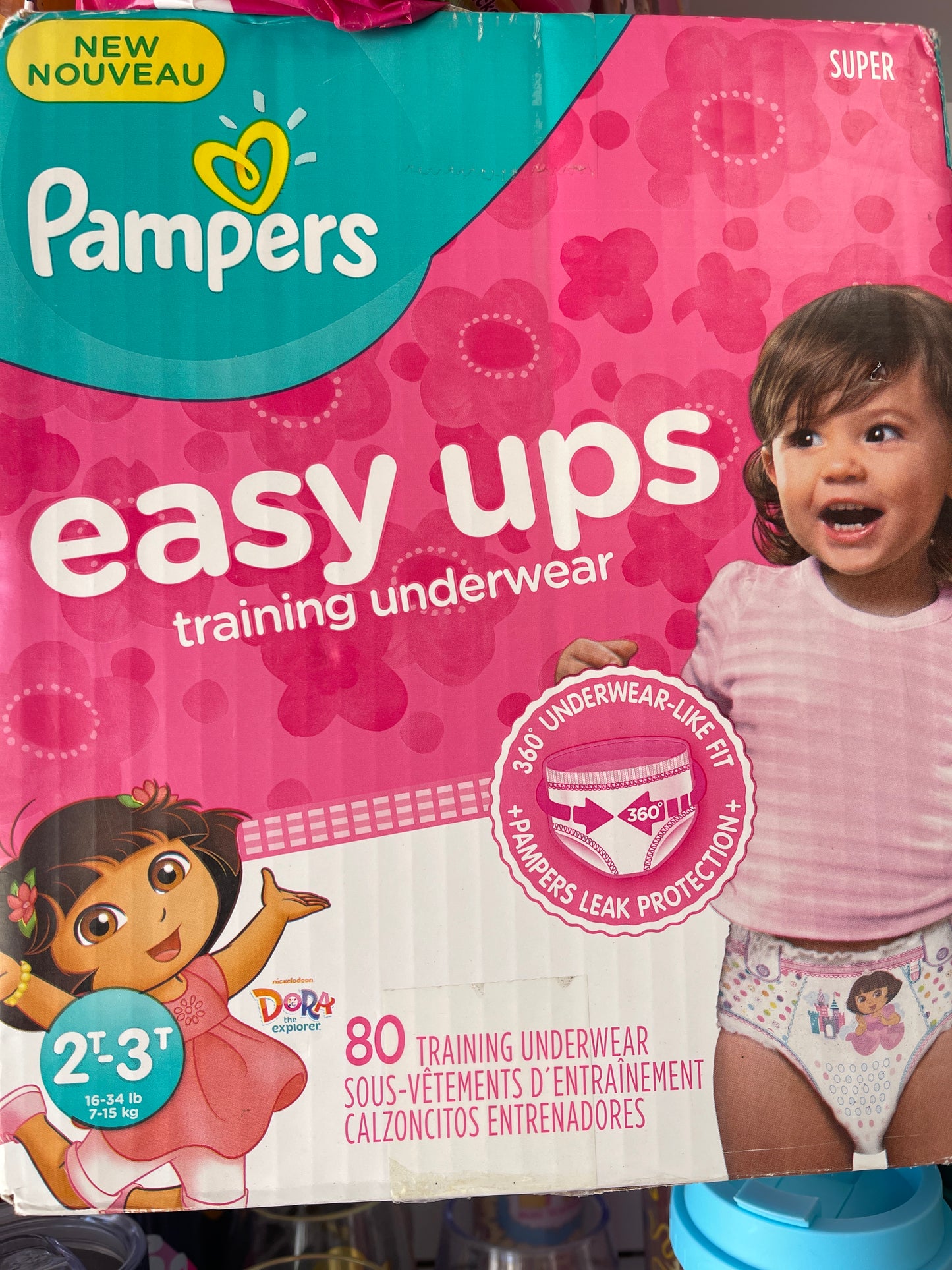 Pampers Girls Easy Ups Training Underwear 2T-3T (Size 4), 80 Count
