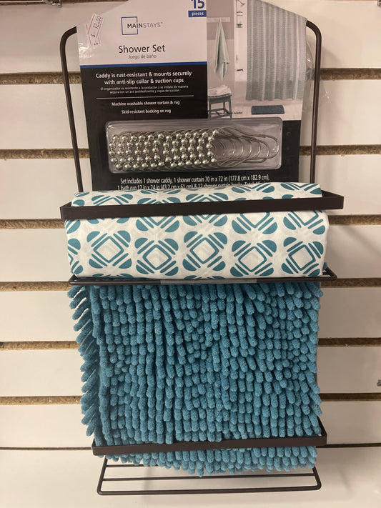 Mainstays Shower Set Teal